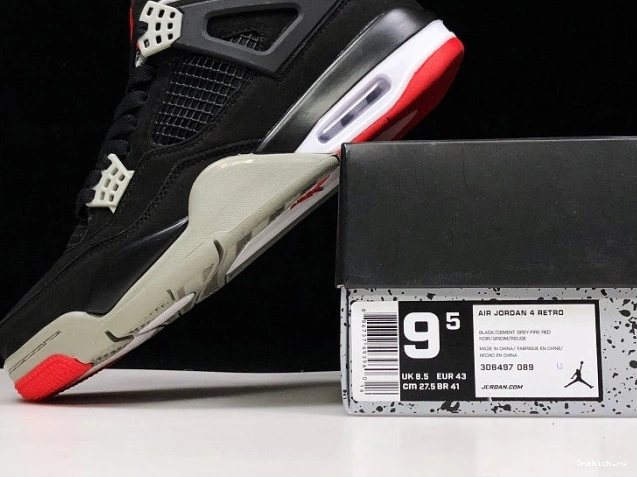 One Kick 308497-060 4 BLACK JORDAN CEMENT RETRO 0804